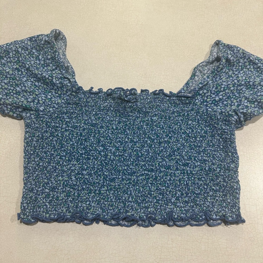 Aerie Blue Smocked Women's Top